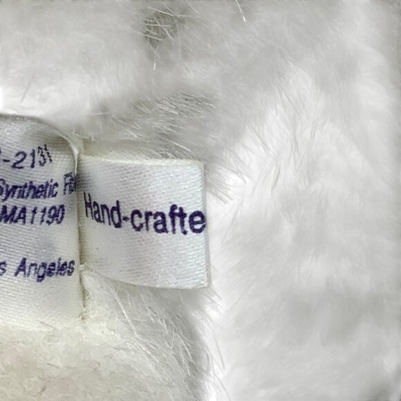 Vtg Plush Bears Couple White Valentines Hearts Roses Tie Bow 9" Clean Rare - Picture 5 of 11